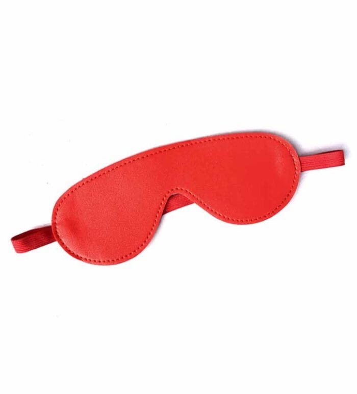 Venda para ojos cuero sintetico rojo