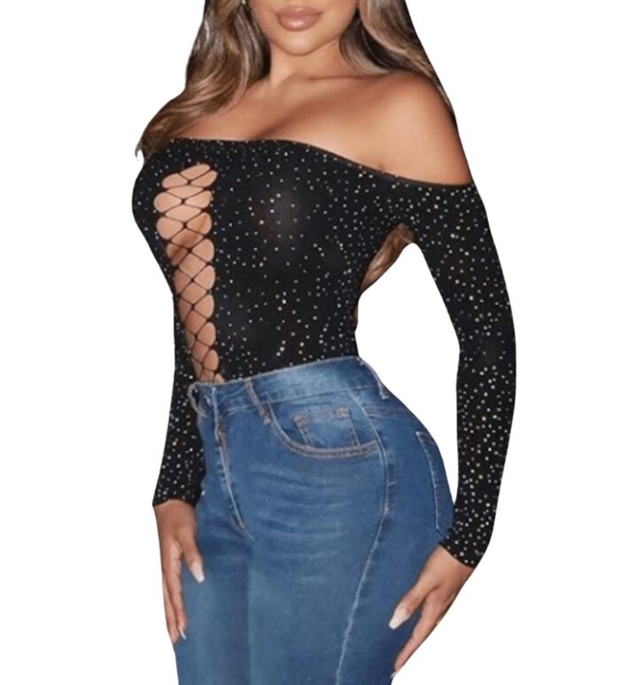 Body Diamond Negro Mangas Largas 4