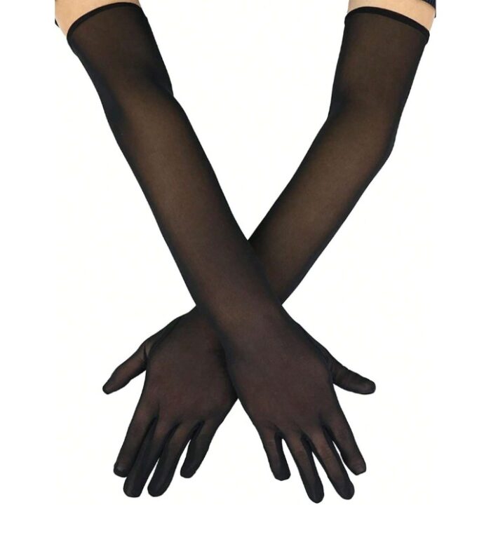 Guantes de tul en color negro